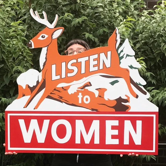 Listen to Women, enamel on MDO