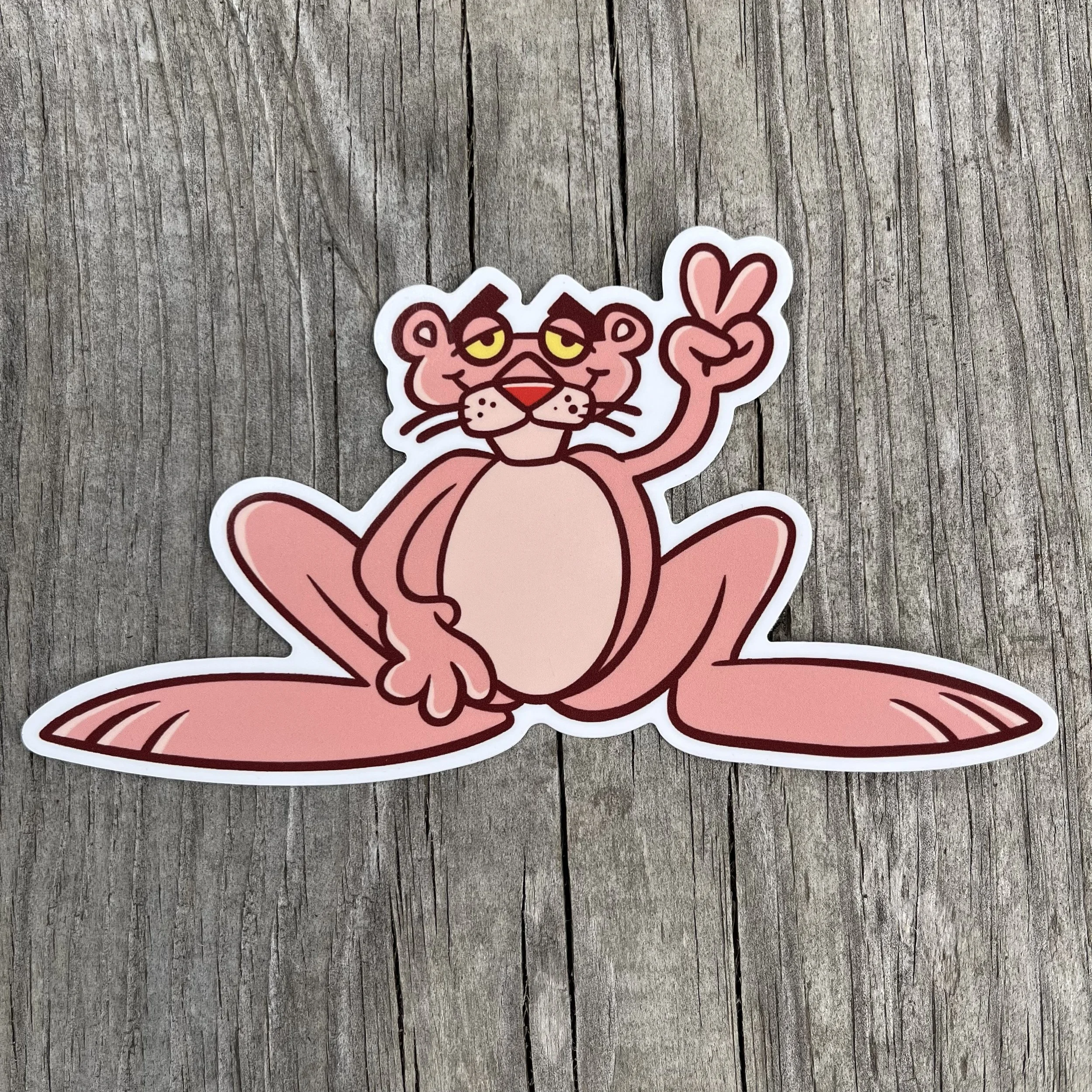 Pink Panther Peace Frog -- Sticker