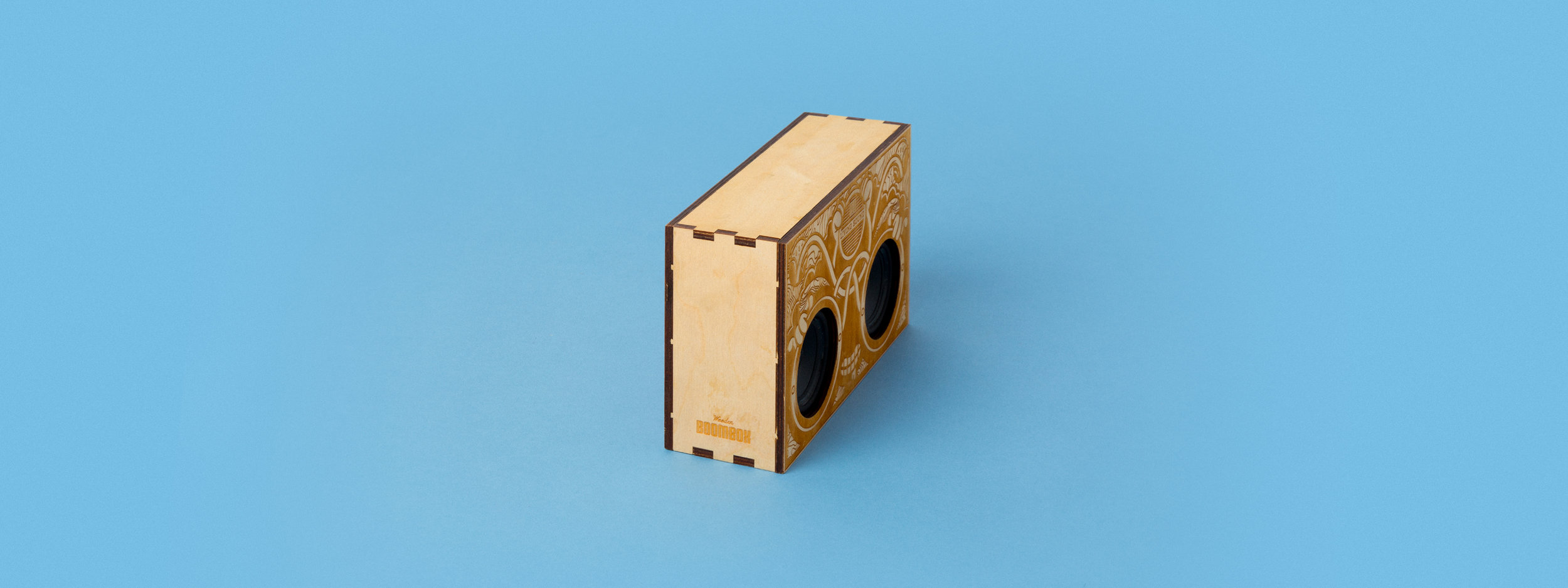 laser cut wood, laser cut box, boom box, finger joint, custom fabrication, portland, OR, Bluetooth