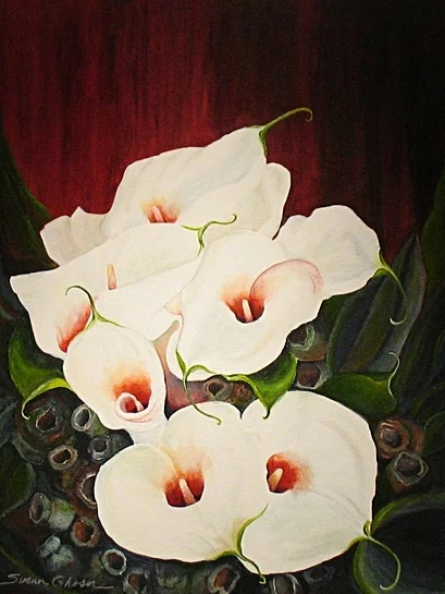 "Marshmallow Lilies with Gumnuts"