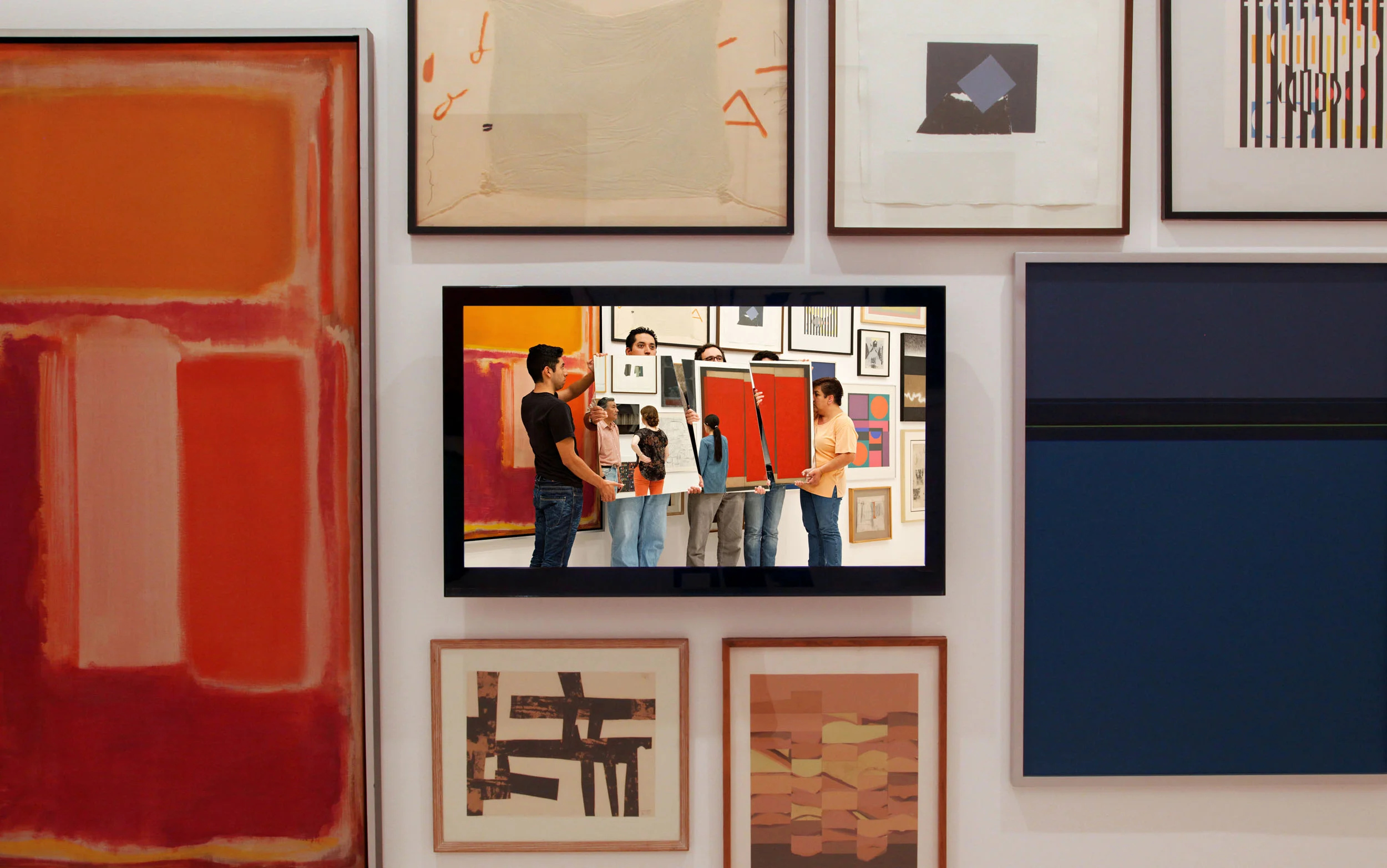 Installation view of of wall A 2012, HD video, 6 min 33s