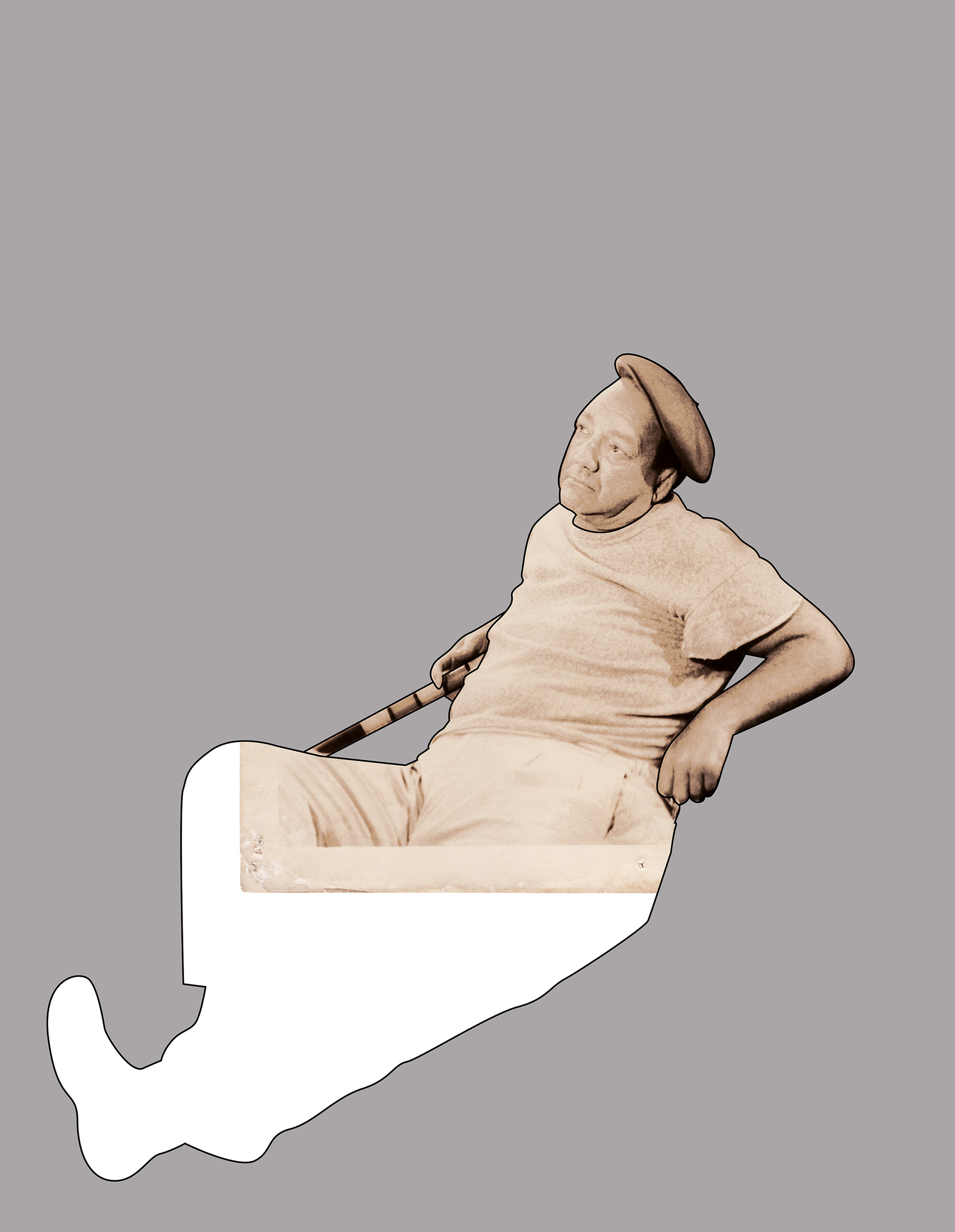 Reclining Man 2005, colour photograph, 76 x 58 cm / 30 x 23 in.