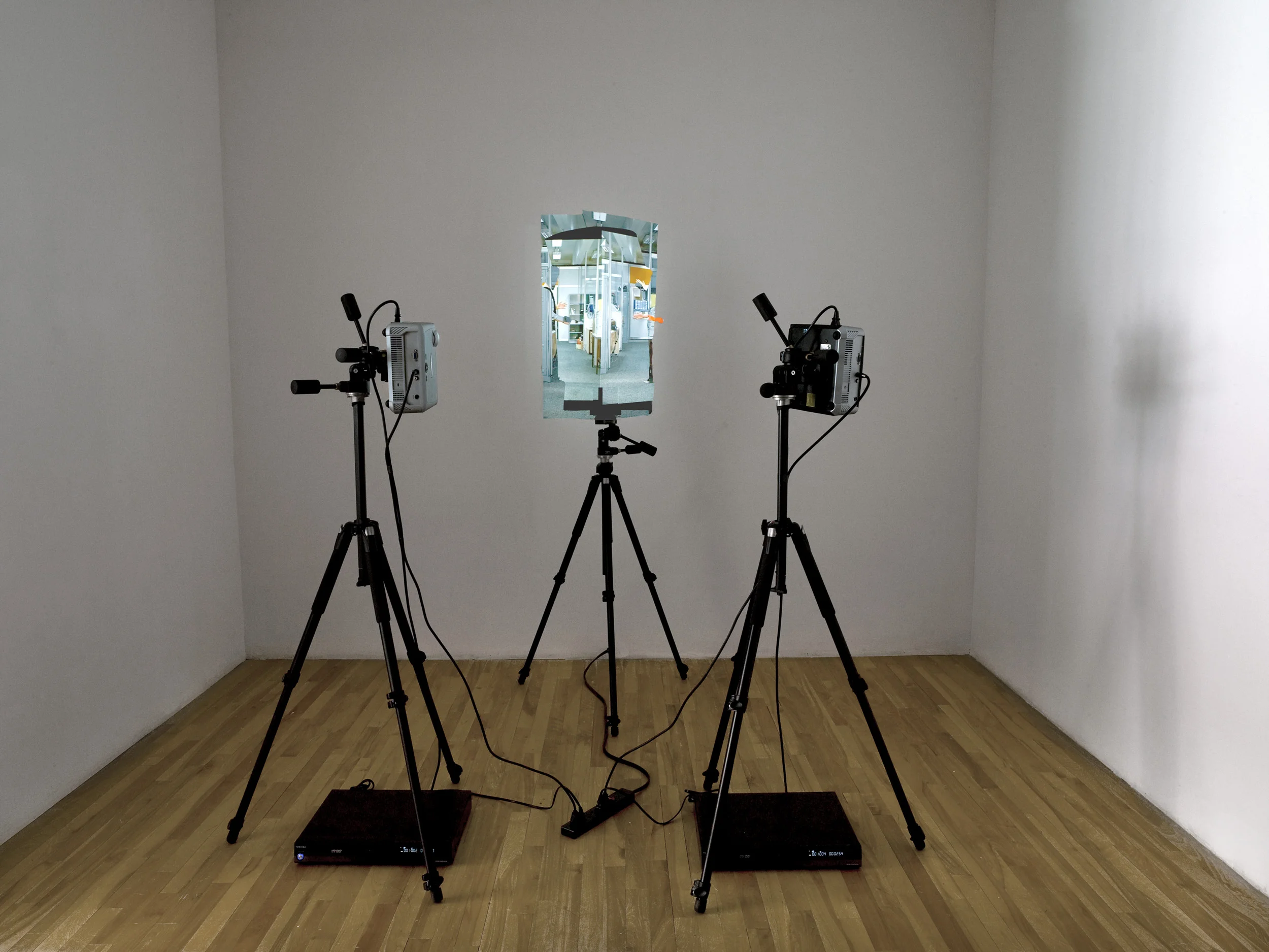 Embrace , installation with 2 channels of video. Installation at Pierre-François Ouellette art contemporain, Montreal, 2008