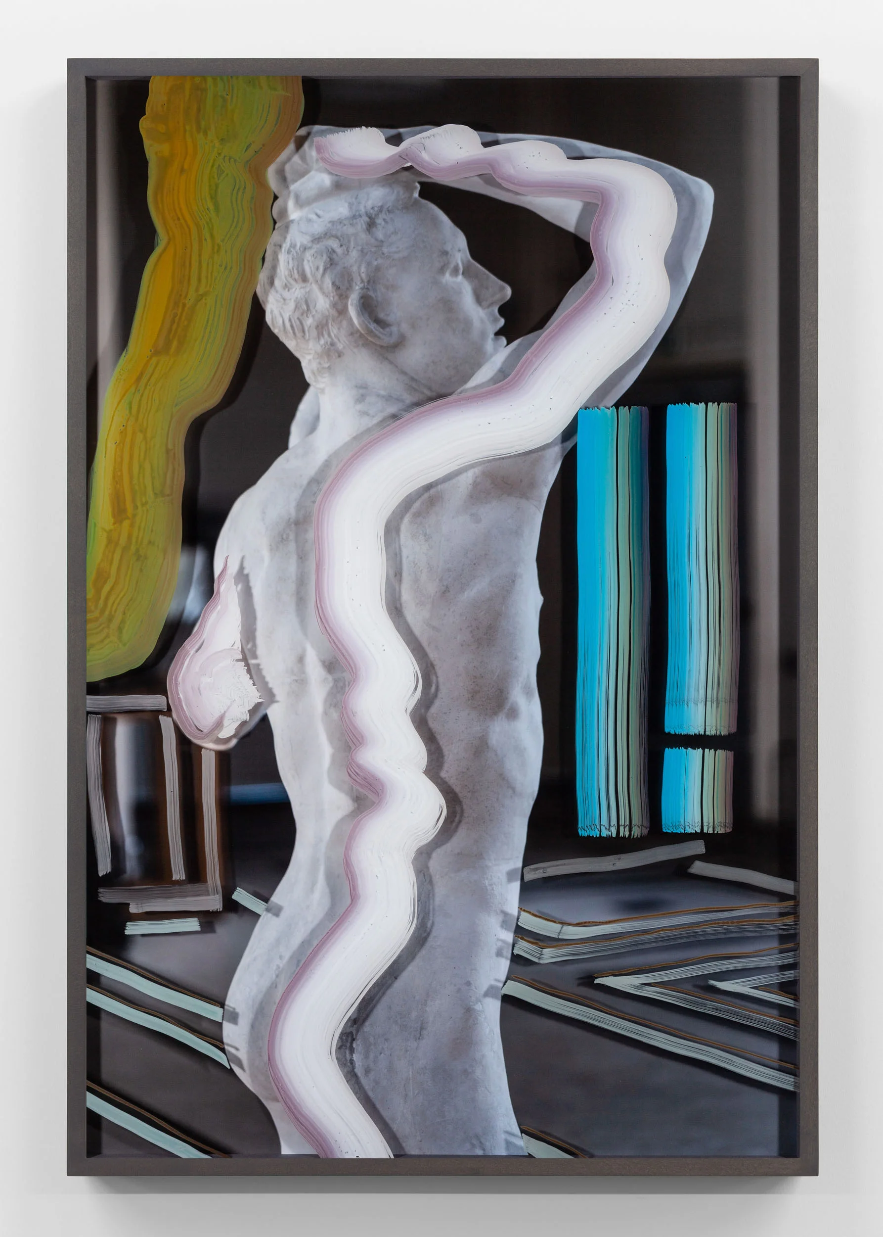 Untitled (Age of Bronze right side) 2019, hand-painted museum acrylic over archival pigment print 91.5 x 61 cm / 36 x 24 in. Unique work
