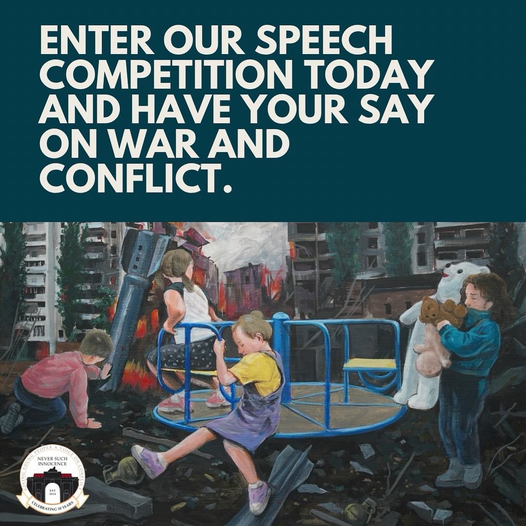 We are looking for passionate young people between 9-18 to answer our question, &lsquo;How does war affect people&rsquo;s lives?&rsquo; #voices #competition #speech #youngvoices #studentvoice 

Closing date Friday 24th May 2024 

Artist credit: Playg