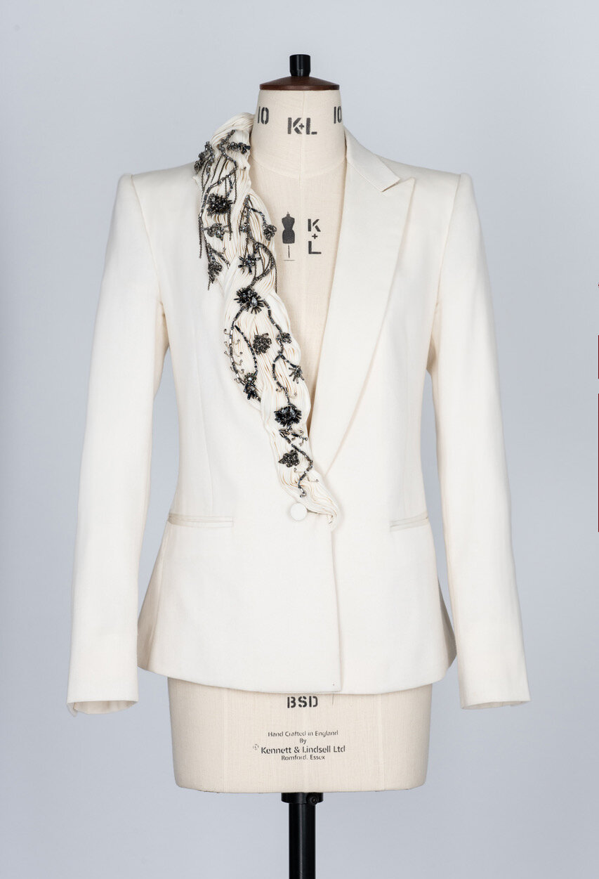 Canvassed Jacket with embroidered lapel