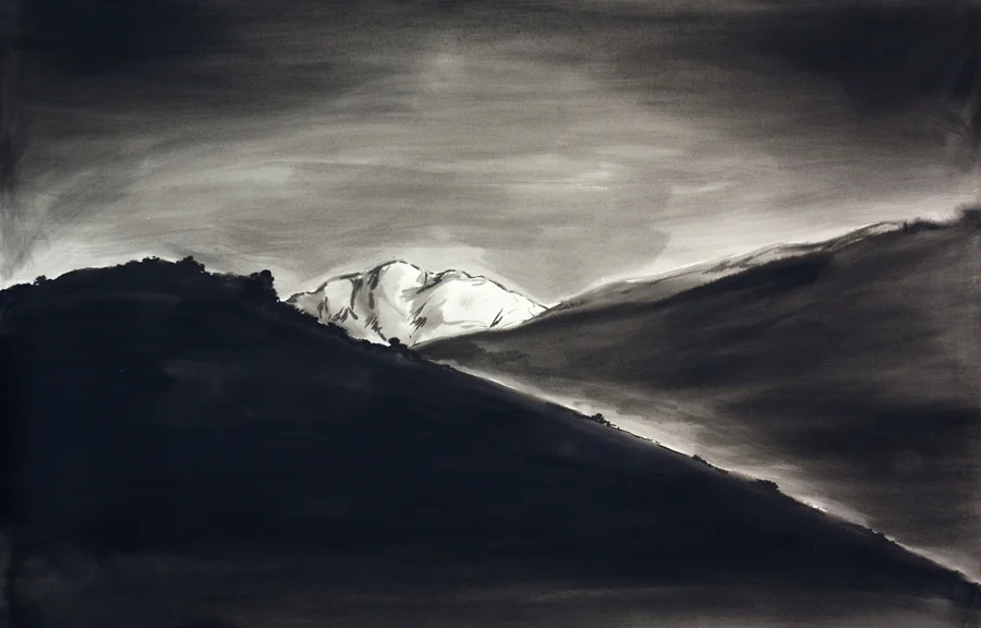 Mountain meditation #4. Ink wash. 44" x 55"