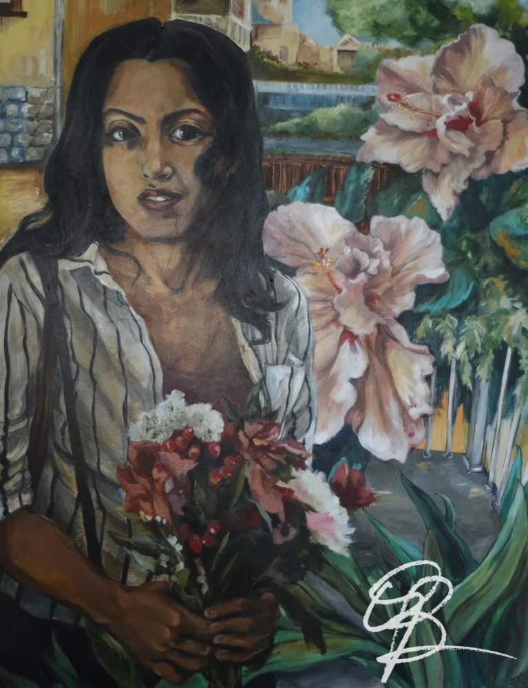 Lauren with Hibiscus Flowers