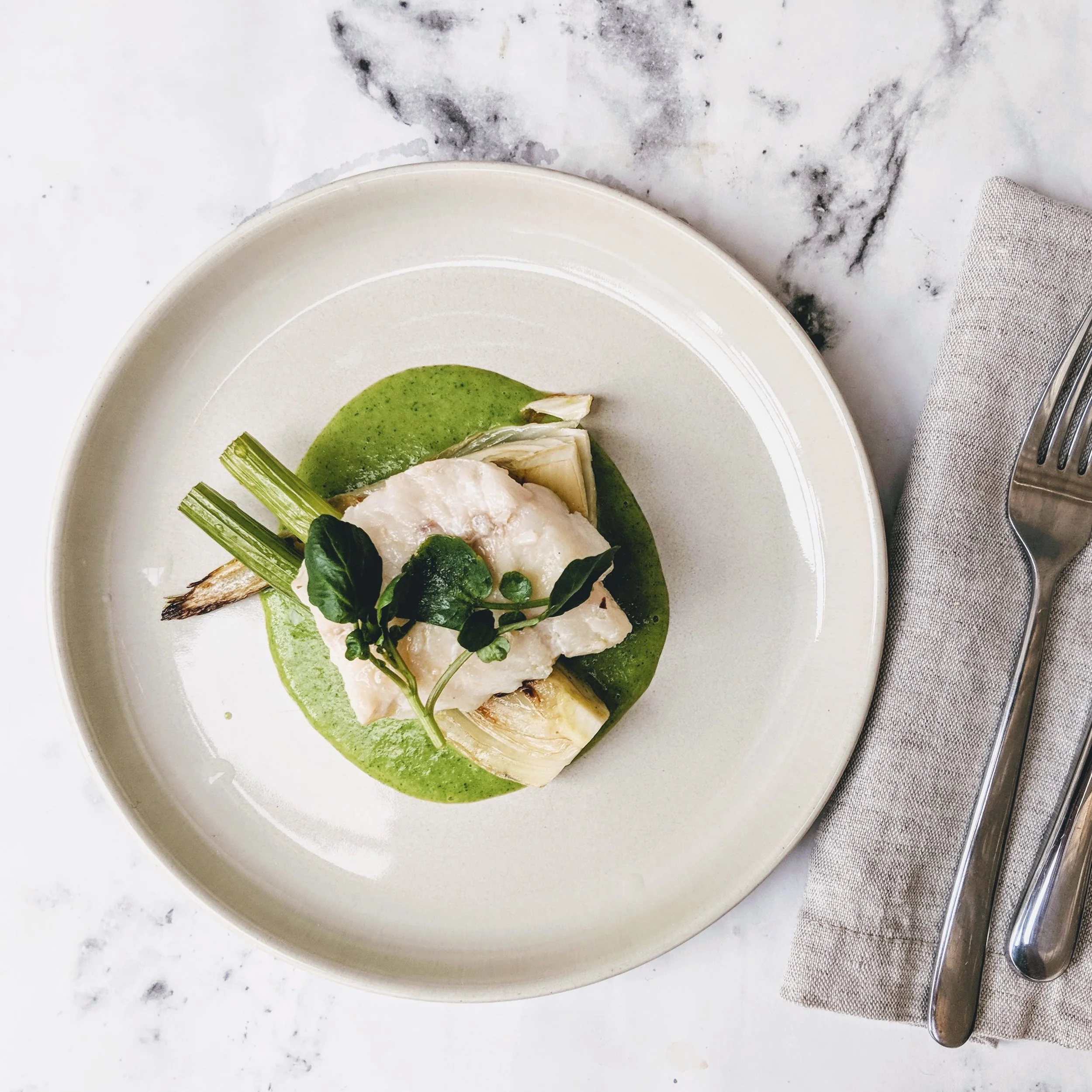 Hake, watercress and fennel — Billy and Jack