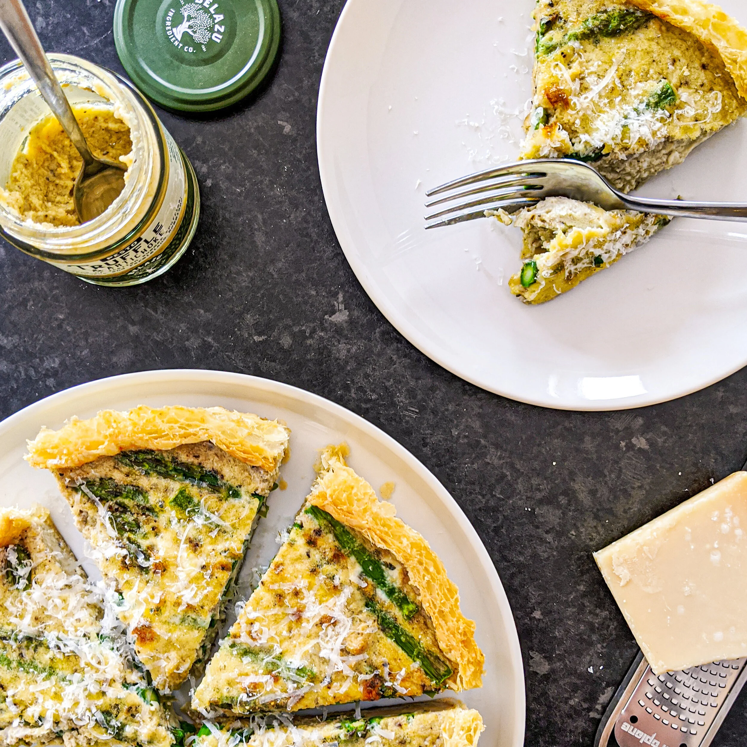 Asparagus, Truffle & Artichoke Pesto tart — Billy and Jack