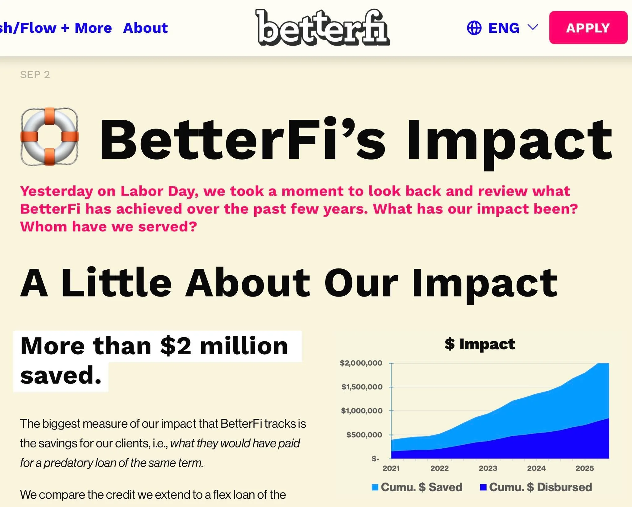 Yesterday we spent some time crunching numbers and reflecting on our credit program over the last few years.

What has our impact been? Whom have we served? Did you know that we have saved our clients more than $2 million?

Find out more on our most 