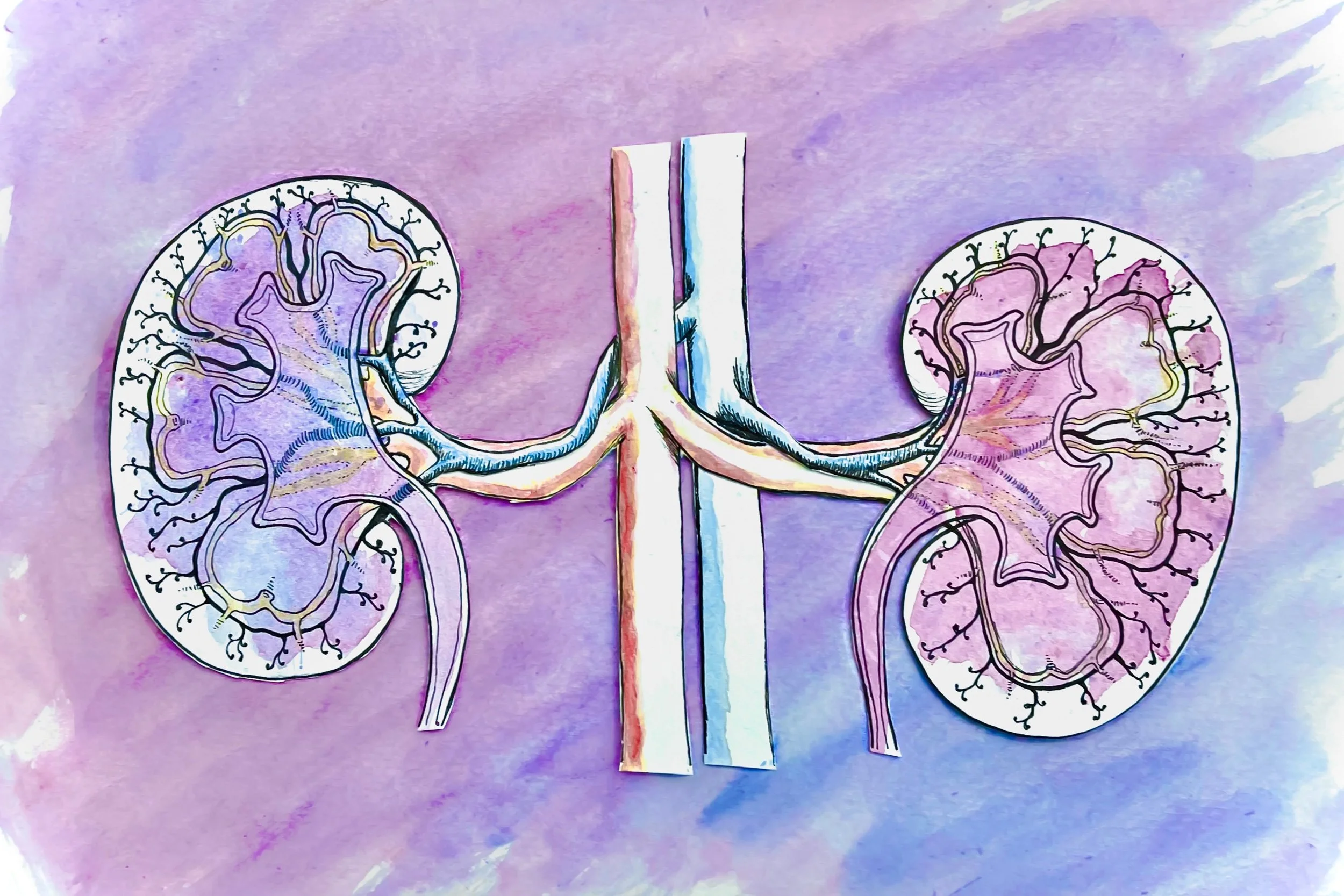  Kidney Illustration with Watercolours 