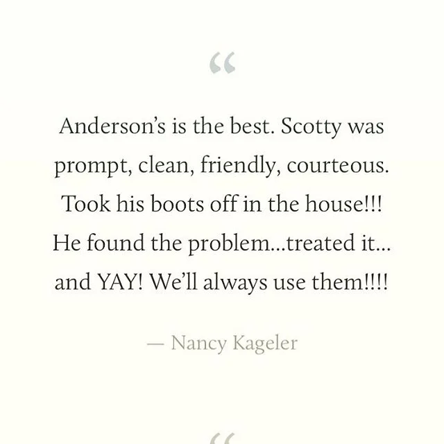 We love our customers! Thanks for choosing Anderson&rsquo;s Pest Control. #pestprofessionals #dfw #dallas #fortworth #andersonspestcontrol #texaspestcontrol