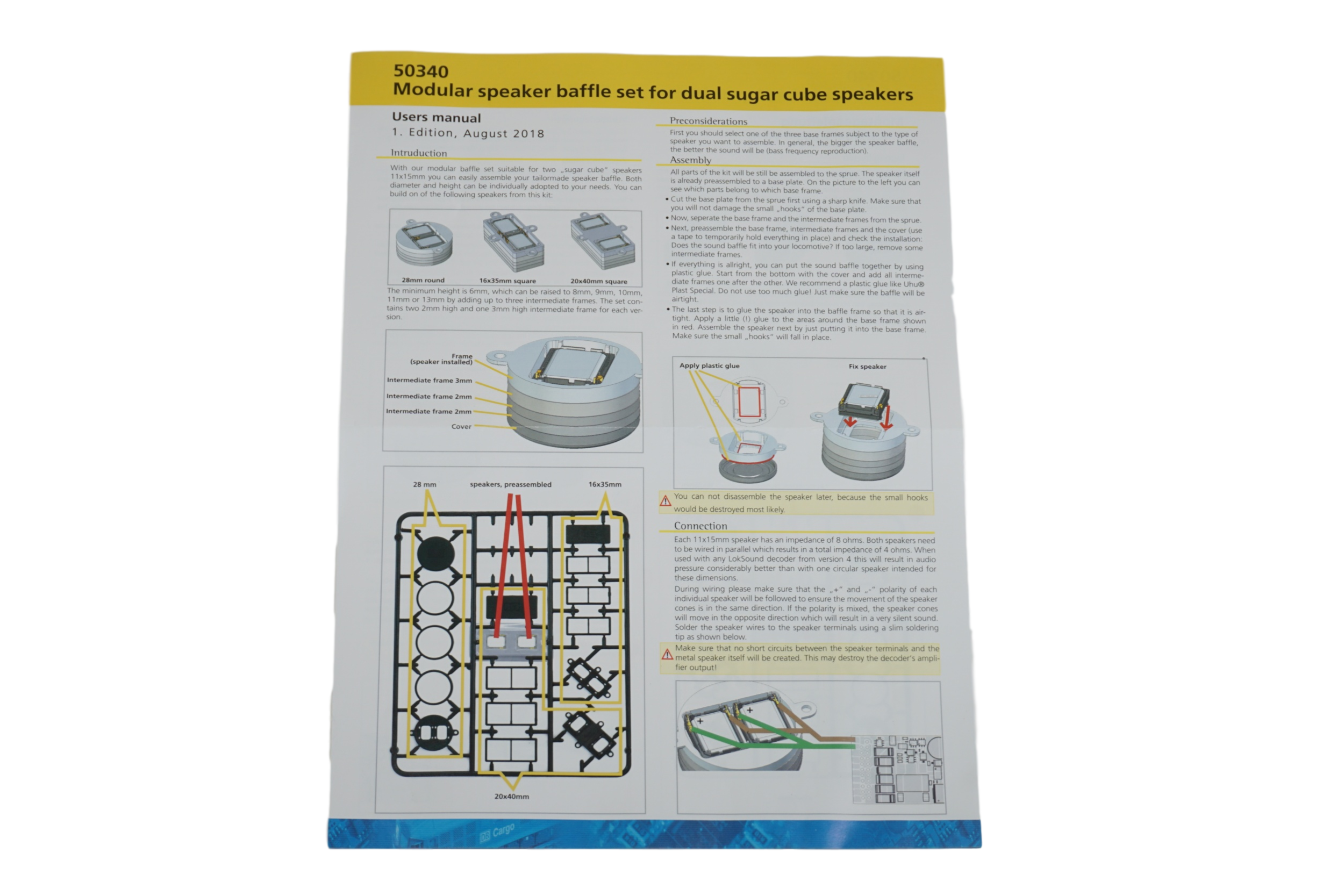 Next Cube Altoparlanti Doppi "Sugar Cube" 8mm - Con Custodia, Per Modellismo Ferroviario Scala HO Altoparlanti Attivi