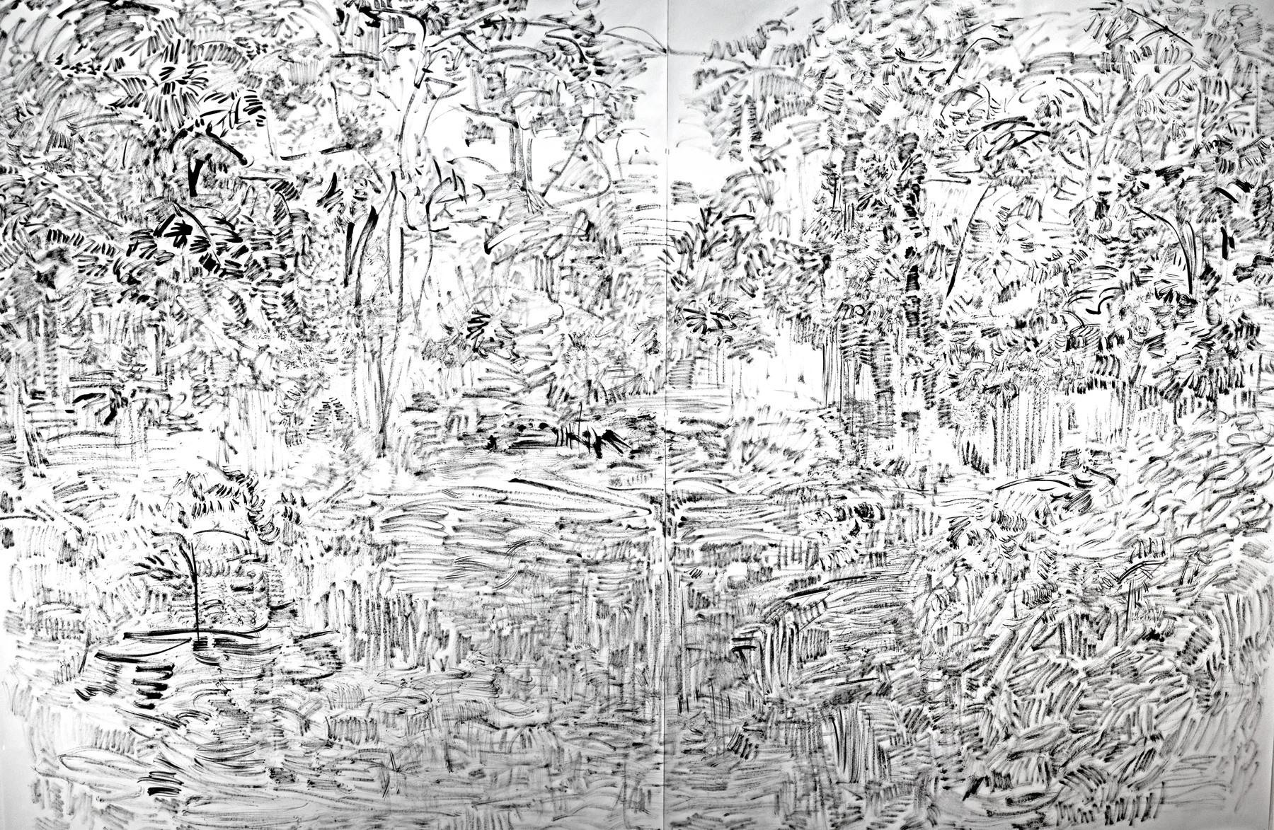 The Hidden Dimension and Other Observations No. 135, 2016; ink on paper; 80” x 120”.