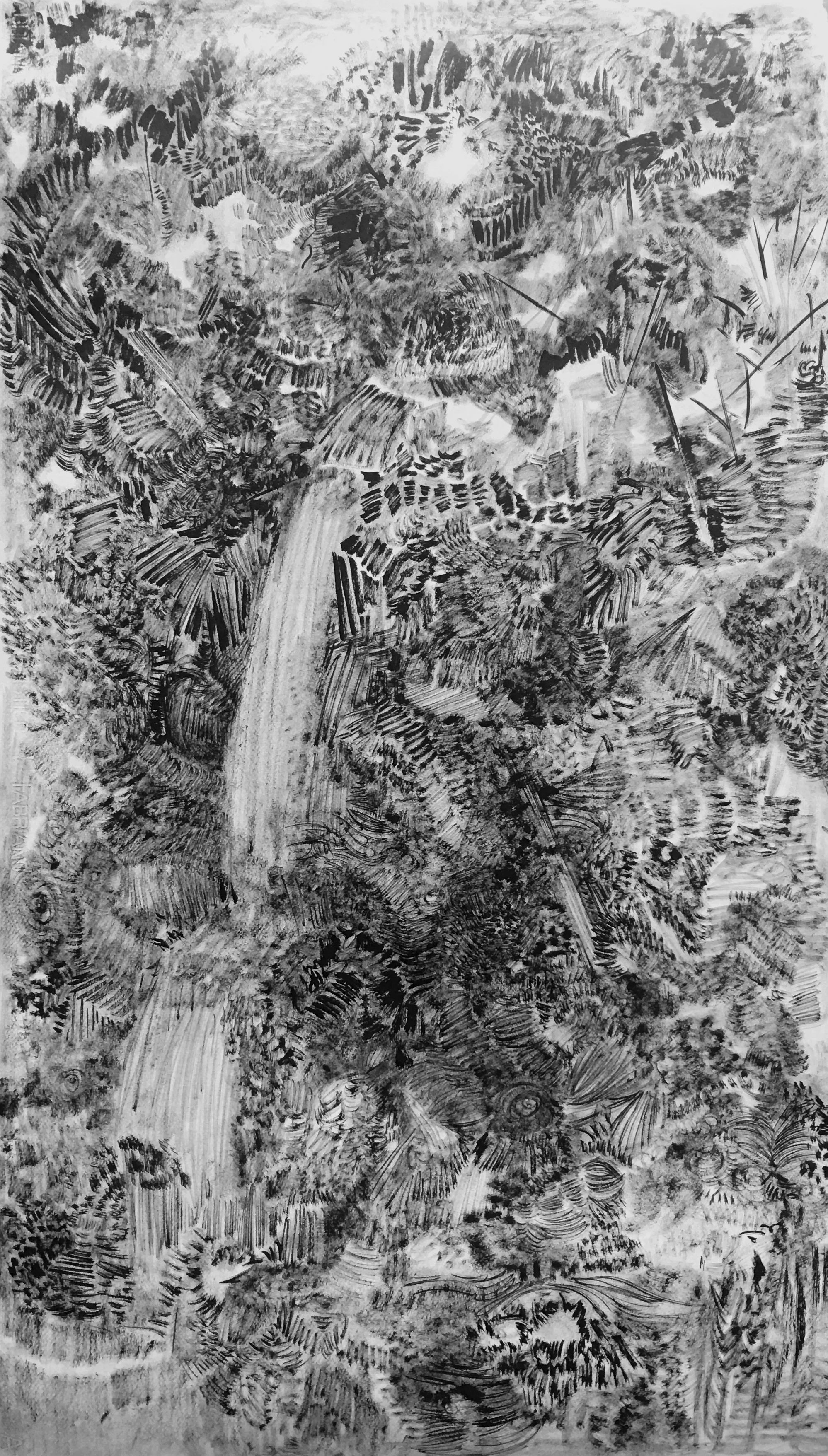The Hidden Dimension and Other Observations No. 155, 2017; ink on paper; 48 x 36 in.