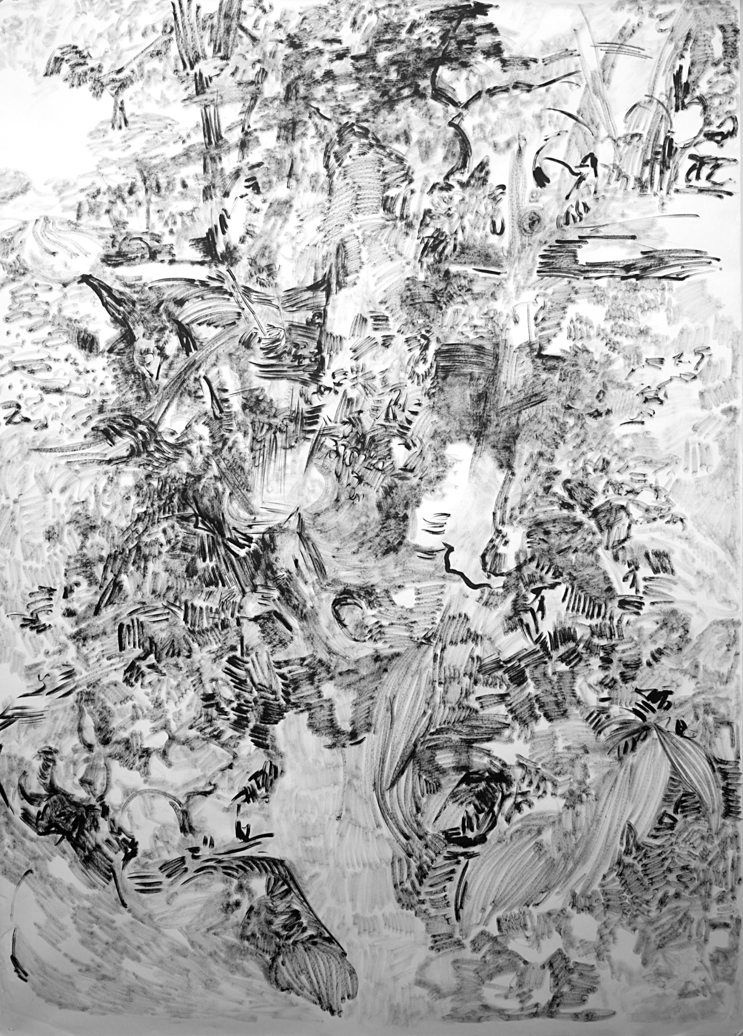 The Hidden Dimension and Other observations No.158, 2017, Ink on paper, 60"x84"