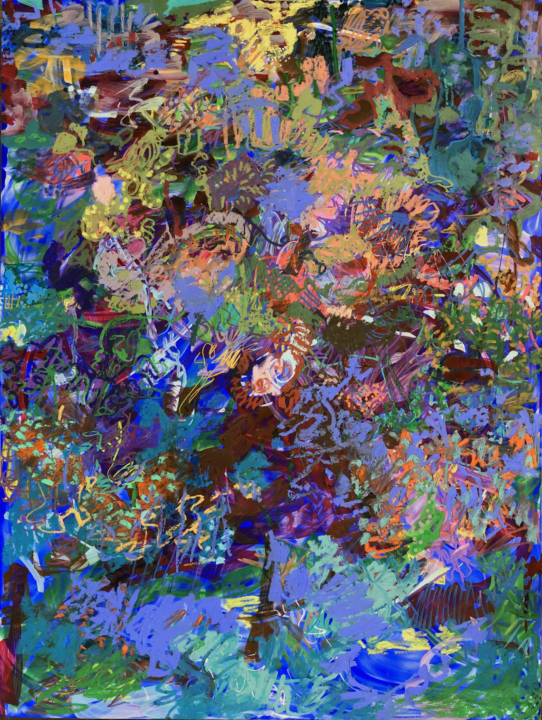 Bed-Stuy Boogie-woogie II; Oil pastel and Acrylic on wood; 18”x24”; 2019