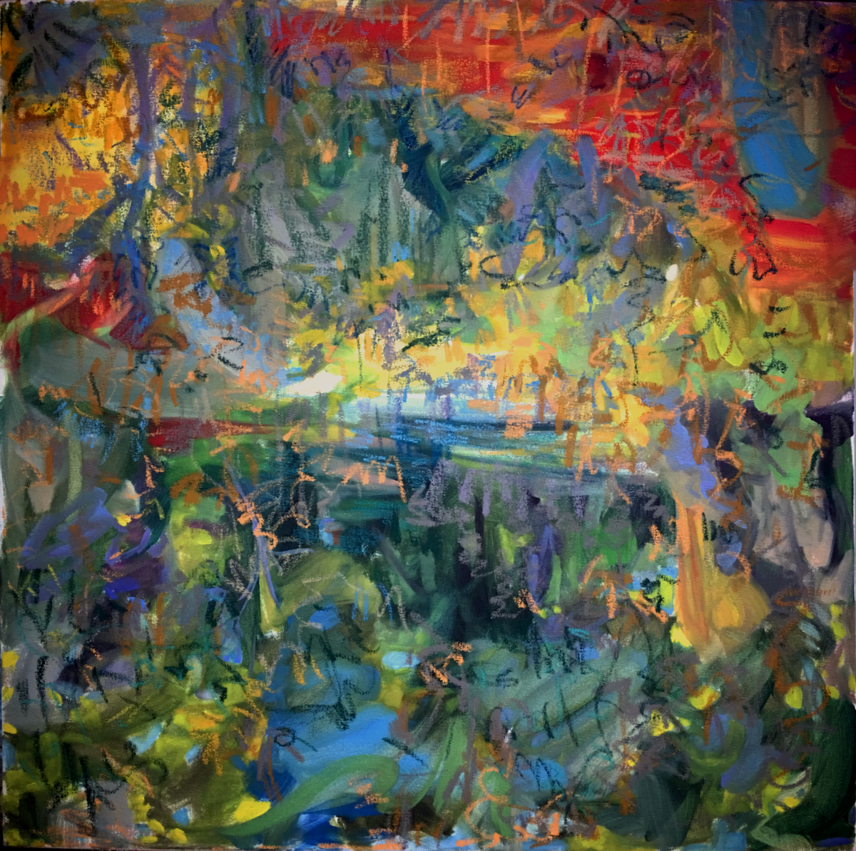 Gravity Escapement XXX; Oil on Canvas 30x30 inches 2016