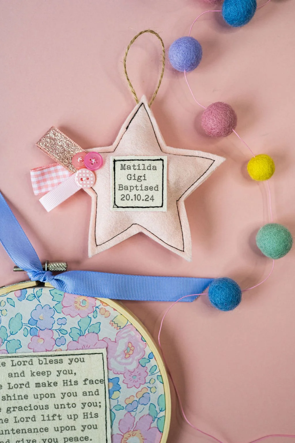 Baptism/Dedication Star - Blush Pink