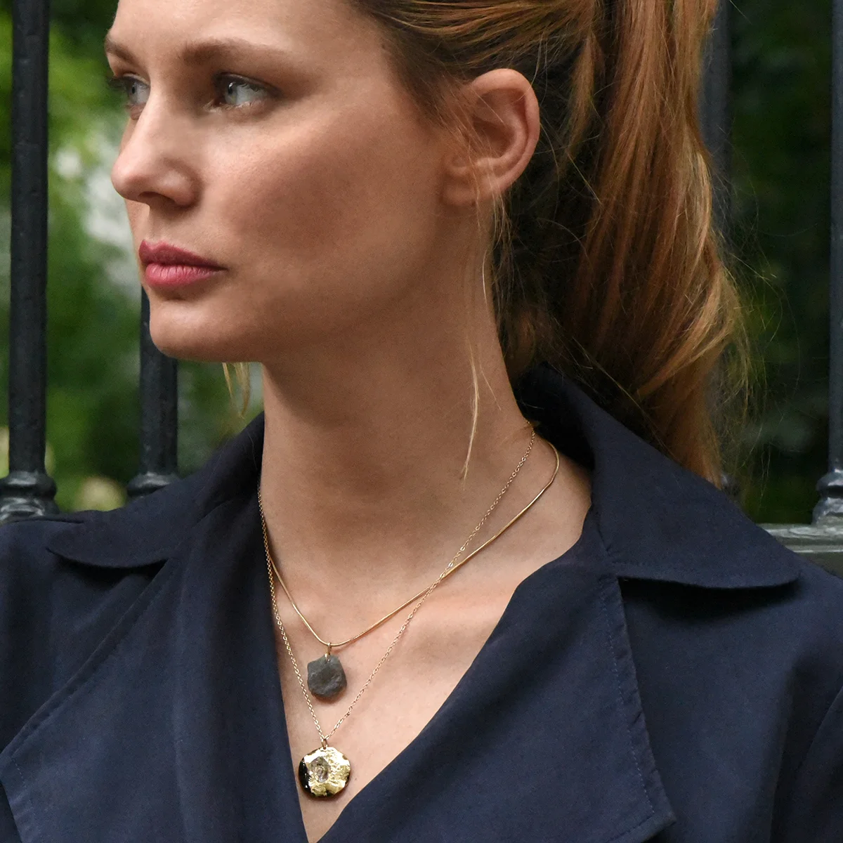 Collier Chunk Labradorite - Collier Medaille Diamant d'herkimer - Concerto no1.jpg