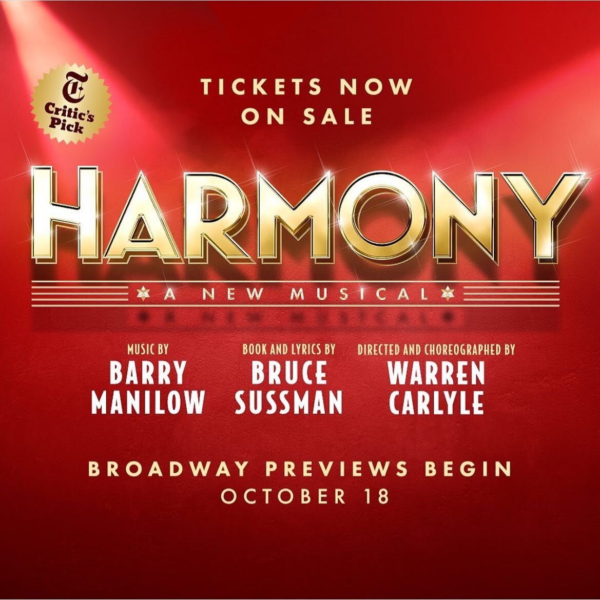 @harmonyanewmusical @thecastofharmony 

Coming to Broadway this Fall!