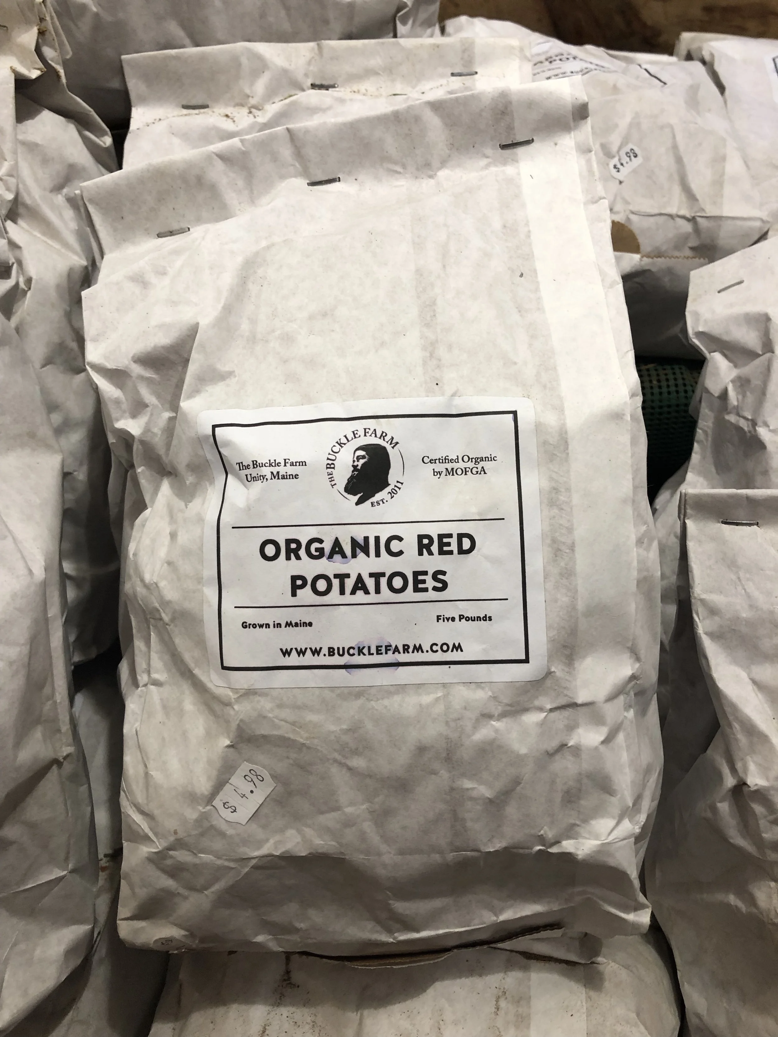 Organic local potatoes only $4.98 per bag at Russo’s.