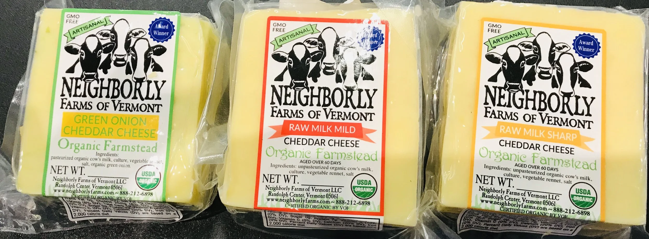 Neighborly Farms of Vermont organic cheese is now available at Russo’s!