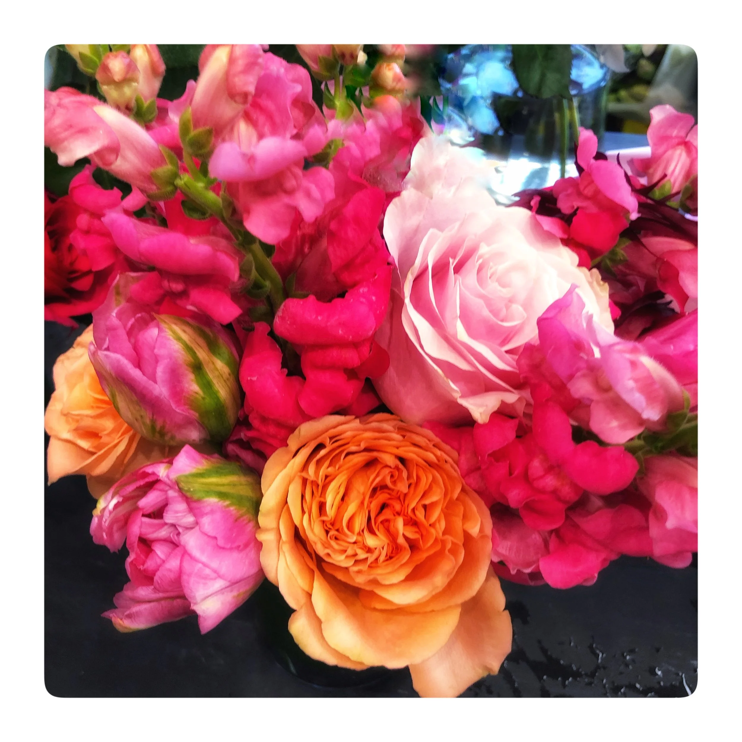Spring flowers bouquets with pinks and corals.