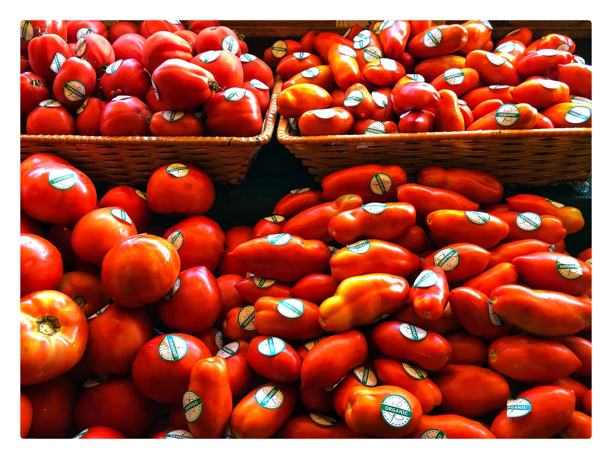 Organic locally grown tomatoes on Special this week! They are delicious!!!