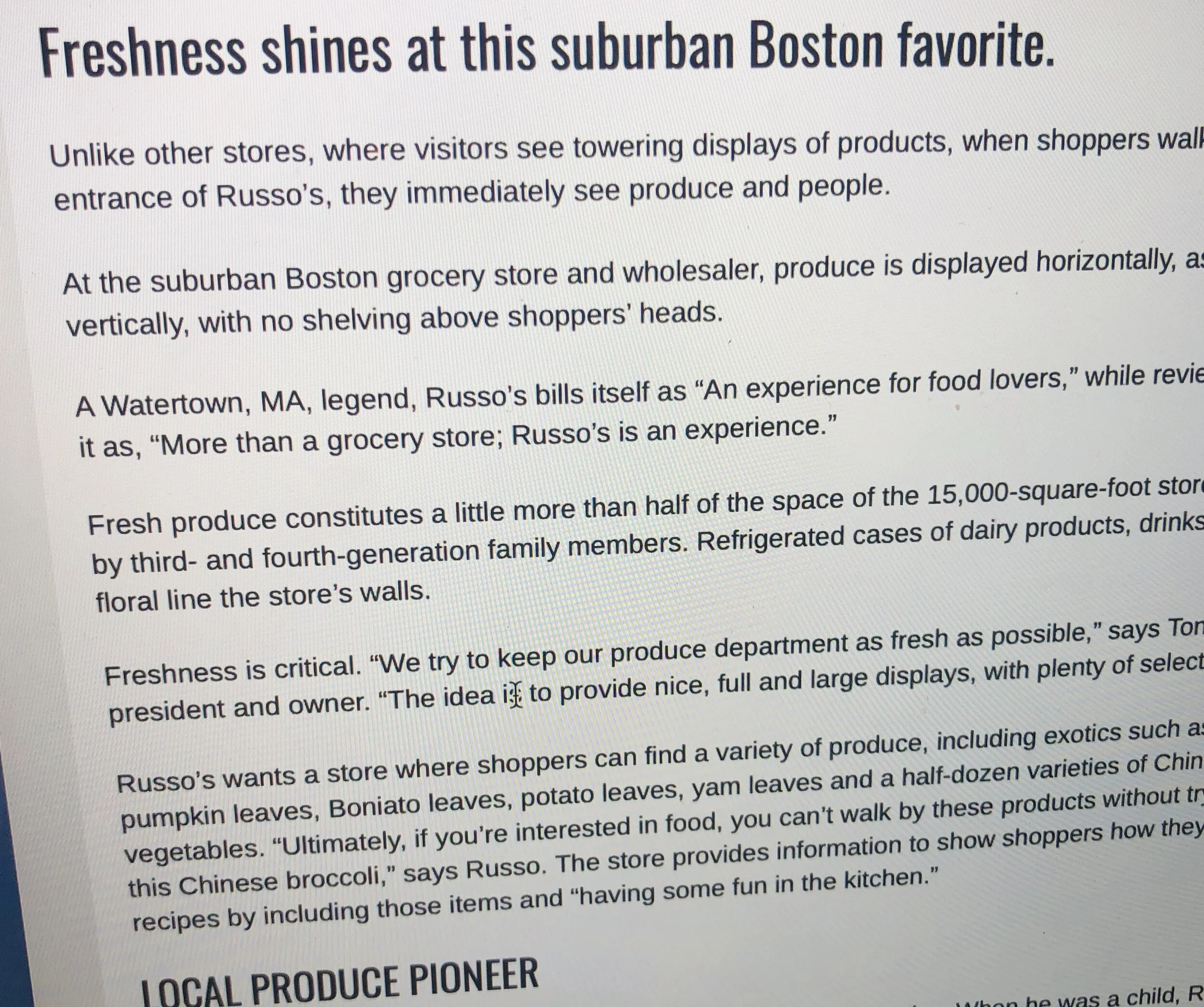 “Freshness shines at this suburban Boston favorite”