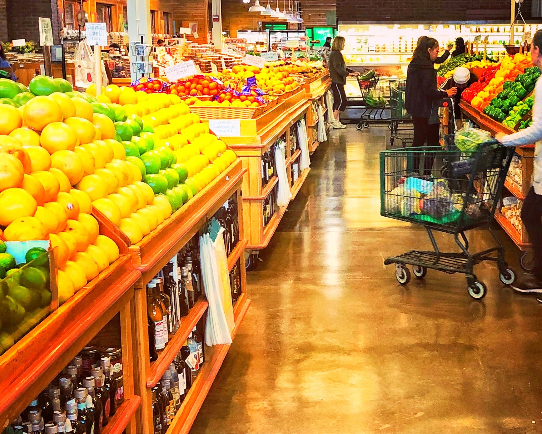 Shopping for citrus in our store.