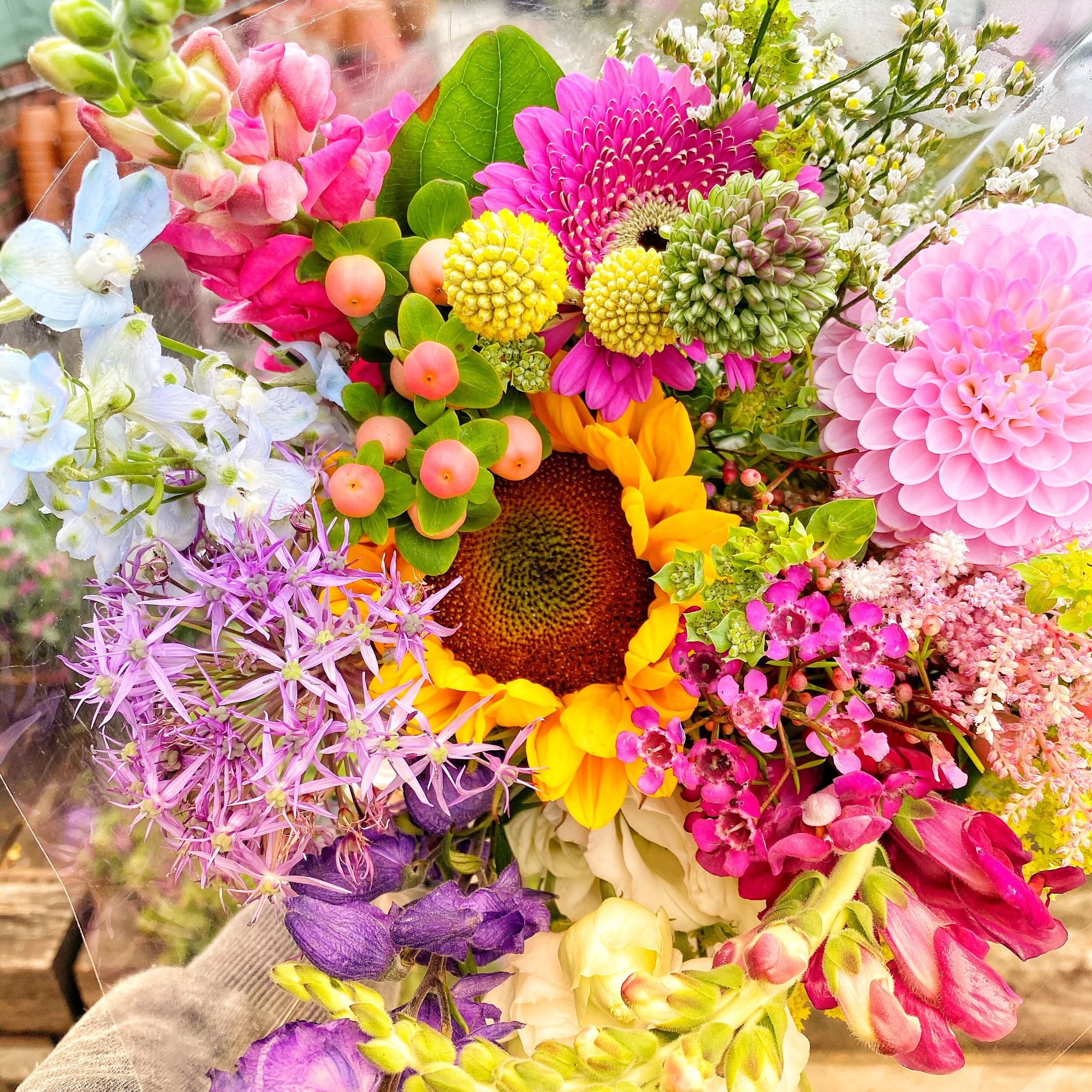 Sunflowers Bouquets made with locally-grown sunflowers.
