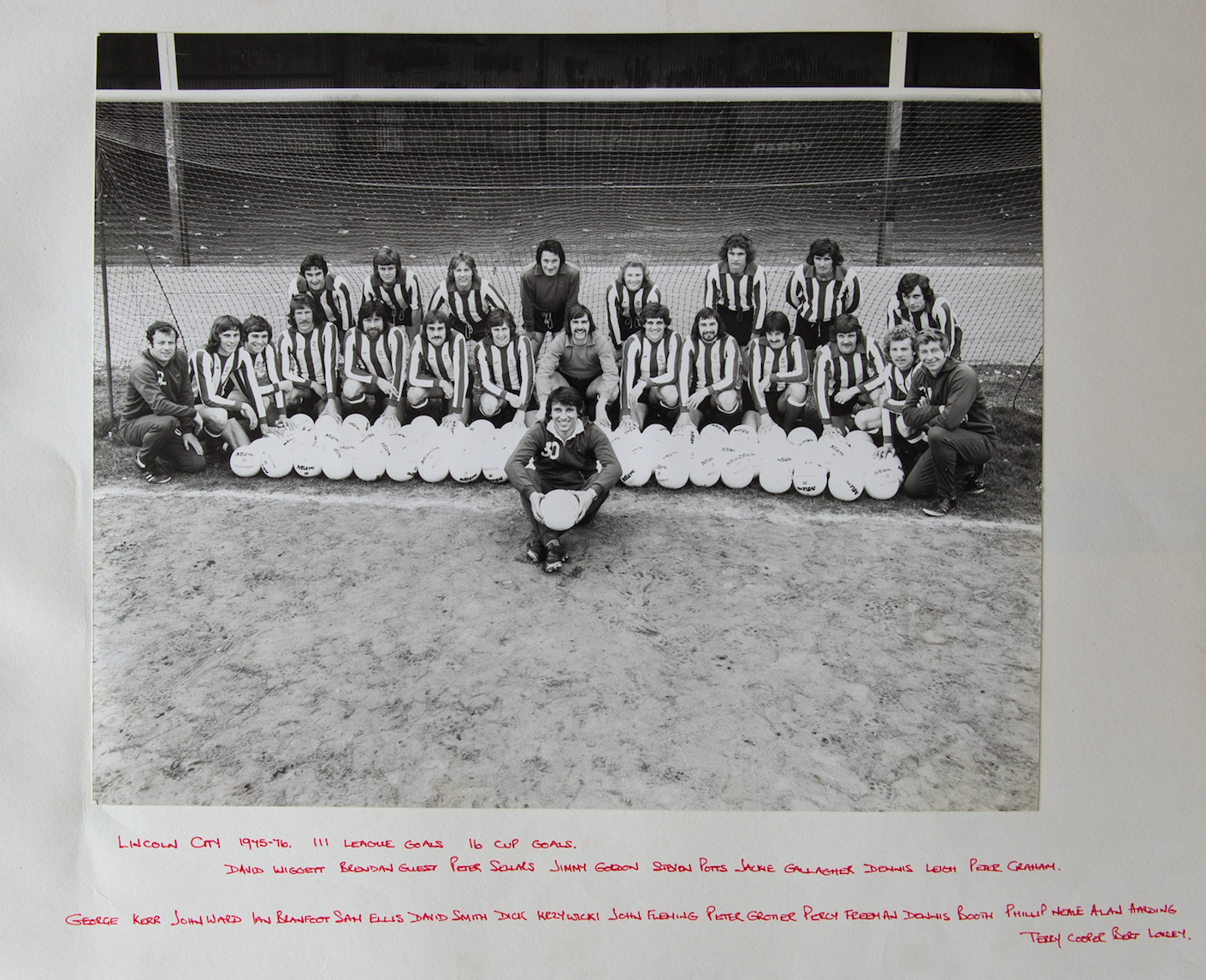 The 1975-76 Lincoln City team that scored 111 league goals on their way to the Fourth Division championship.