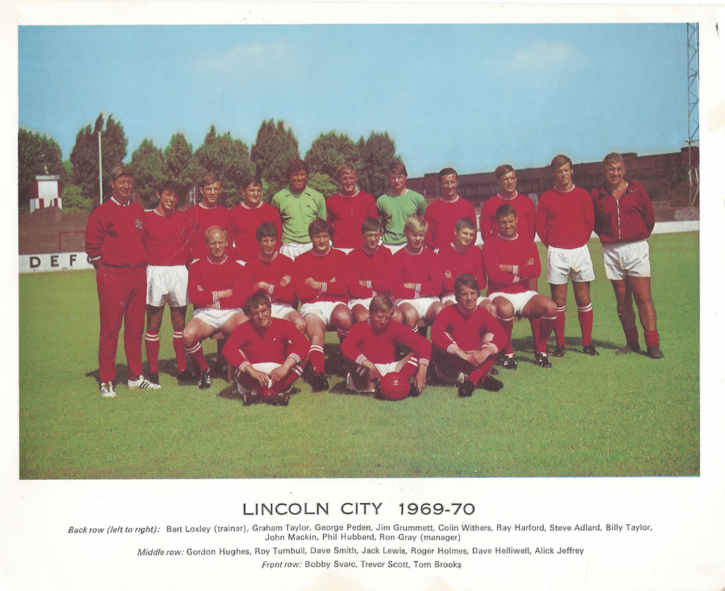 Lincoln City's line-up in the summer of 69. Graham is in the back row, second from the left.