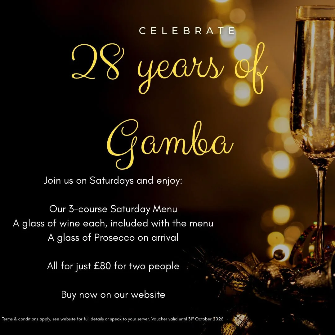🥂 CELEBRATING 28 YEARS OF GAMBA 🥂

28 years of great food, exceptional Scottish seafood, special occasions and wonderful memories. ❤️

To celebrate, we&rsquo;re delighted to offer something very special&hellip;

✨ &pound;80 FOR TWO ✨

Join us on Sa
