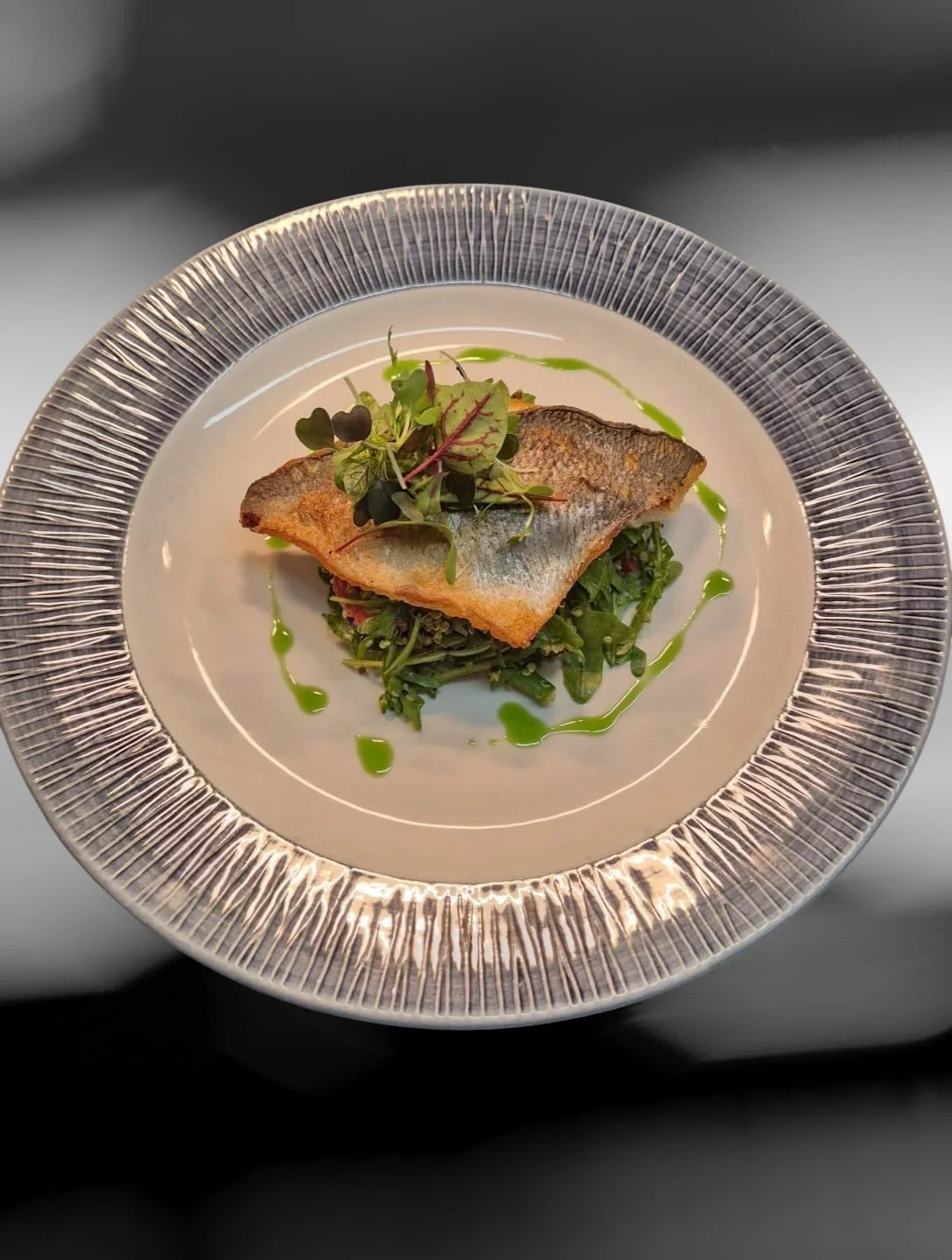 Join us for our Saturday Menu 2 courses for &pound;40 or 3 courses for &pound;45 including a glass of wine

Pictured: Crispy Fried Seabream - 
Sweet Pepper Salad, Green Beans, Quinoa, Coriander &amp; Lime Dressing

Book on our website

#gambaglasgow 