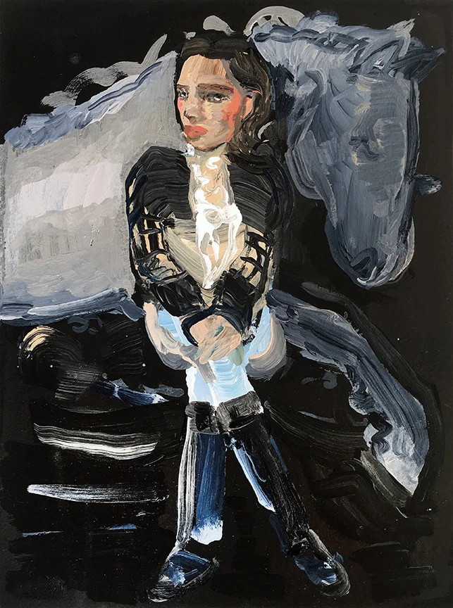 ID, 2019, acrylic on paper mounted on panel , 9 x 12 inches