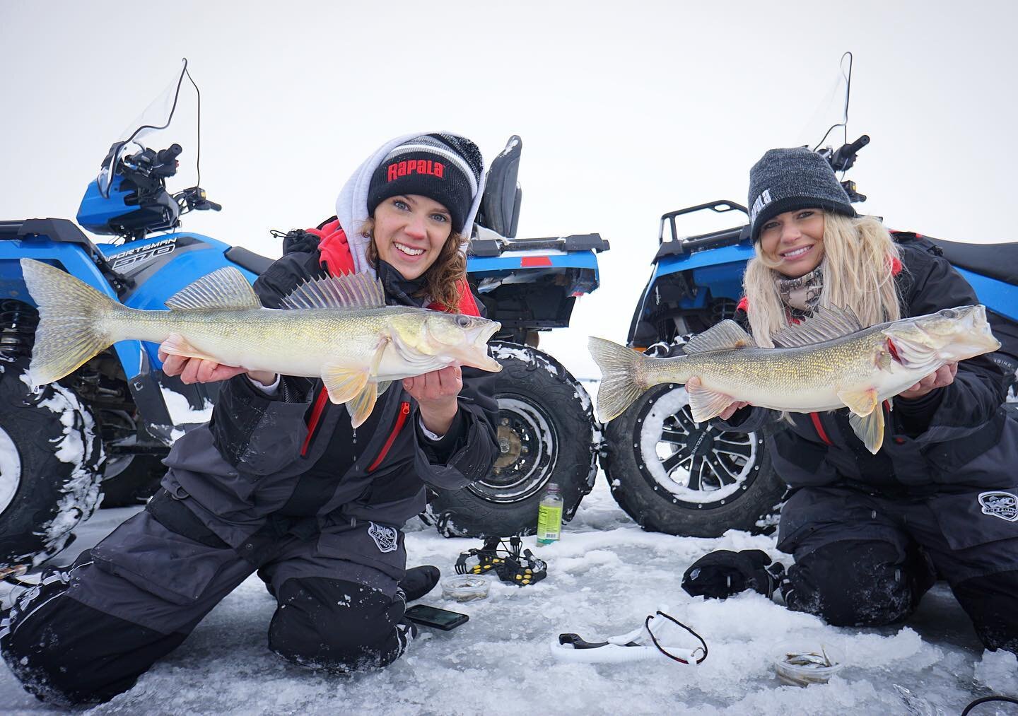 Ana on Ice and Nicole Stone Outdoors Wekusko Falls Lodge Manitoba