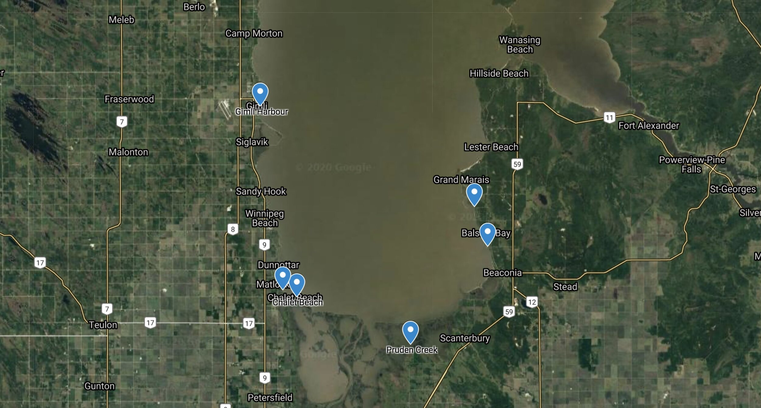 Map of Lake Winnipeg Public Access Points Image courtesy of IceBound Excursions