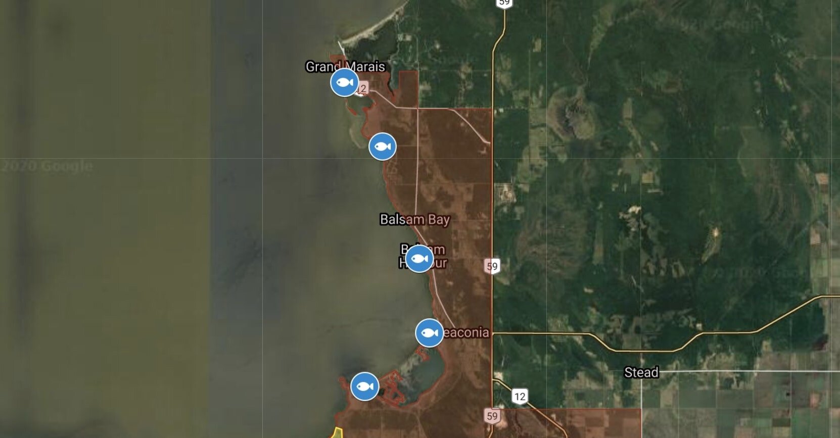 Lake Winnipeg East Side Access Points