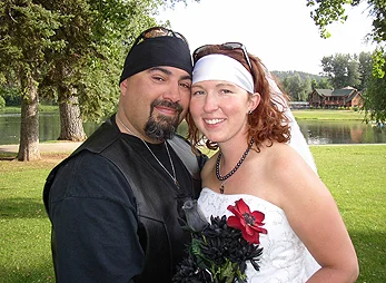 Bride and groom at Canyon Lake Park in Rapid City