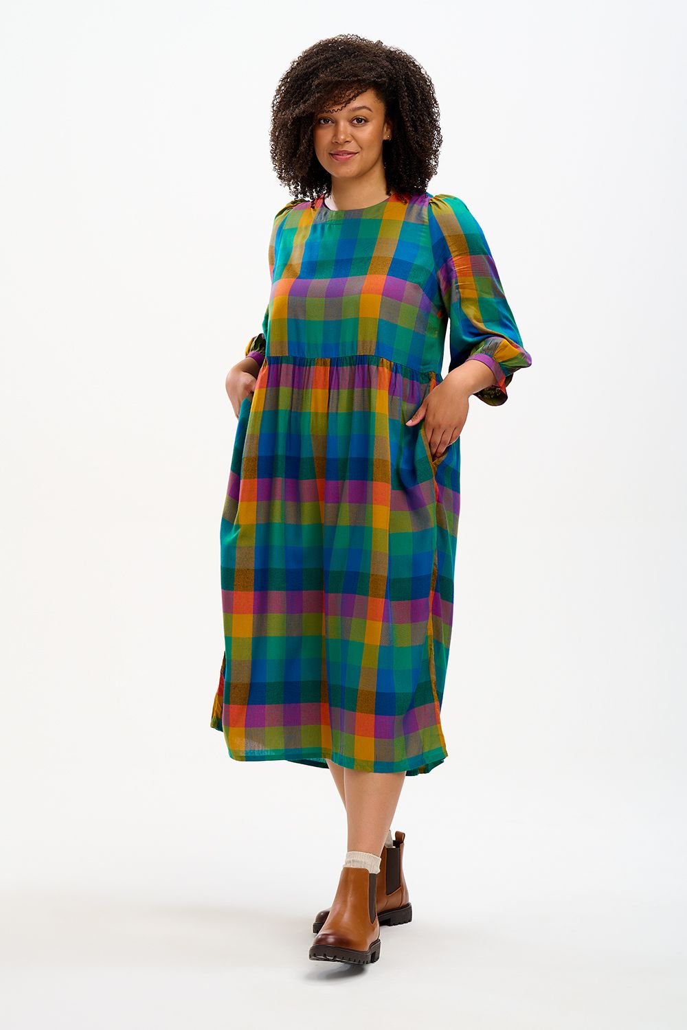 Kiara Midi Smock Dress - Big City Check by Sugarhill Brighton Parade Kiara Midi Smock Dress - Big City Check by Sugarhill Brighton Parade