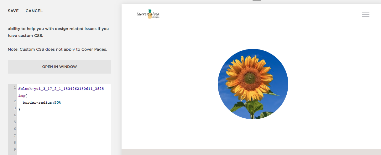 Squarespace circular images