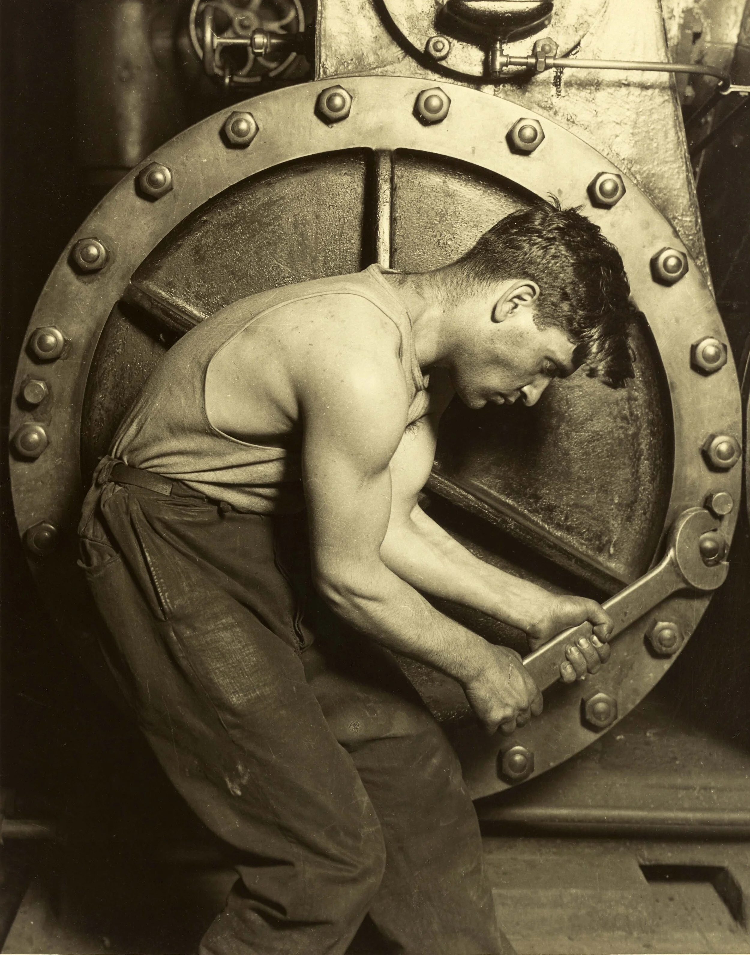 Lewis Hine, Mechanic and Steam Pump 1921