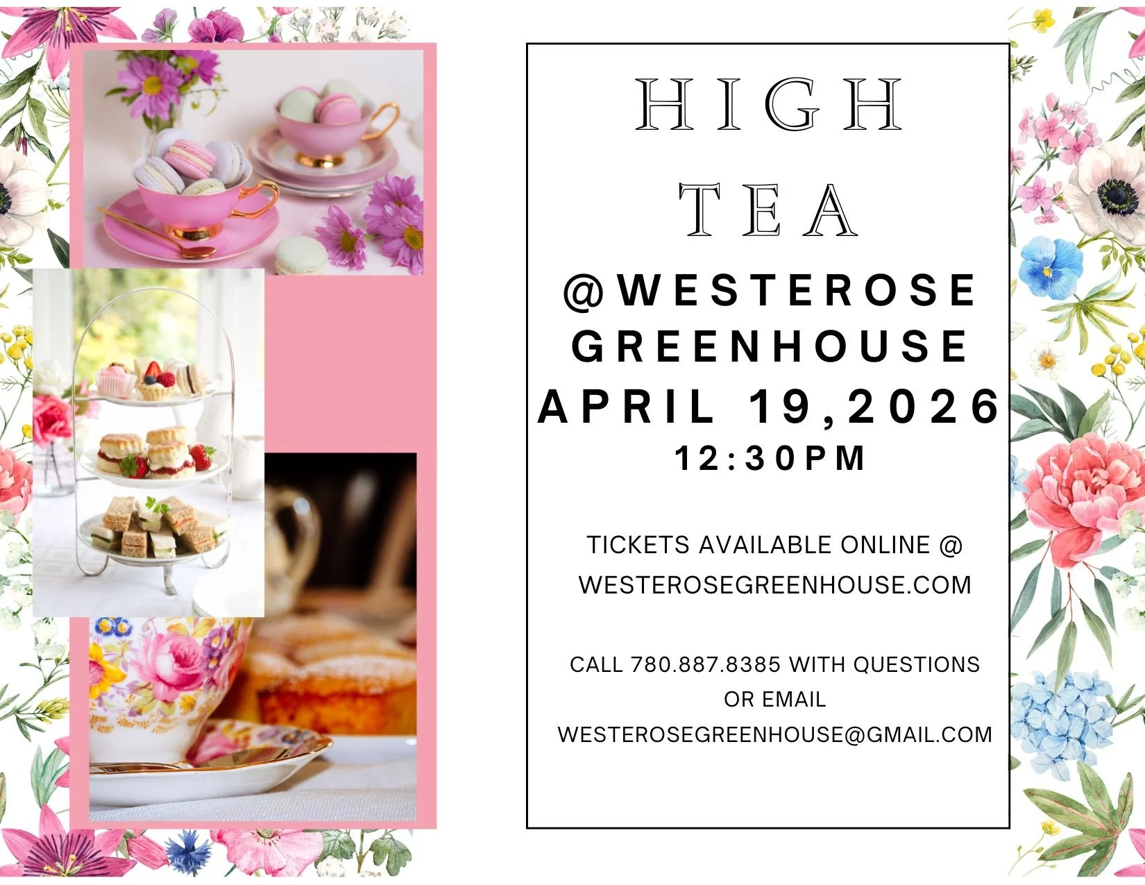 High Tea April 19th 12:30pm