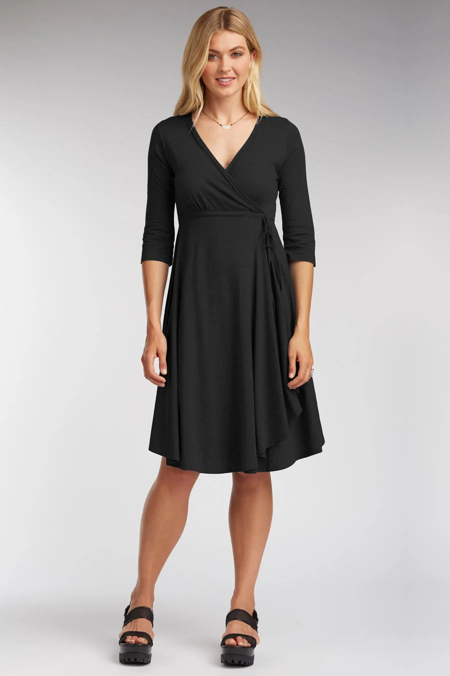 cotton black wrap dress Goan Wrap Dress / Black
