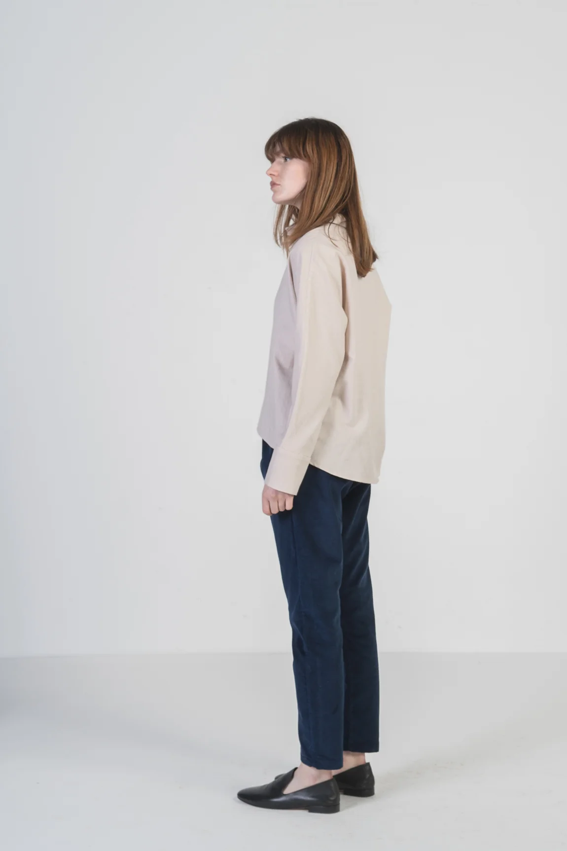 jungle folk navy blue macondo trousers sustainable fashion product photography