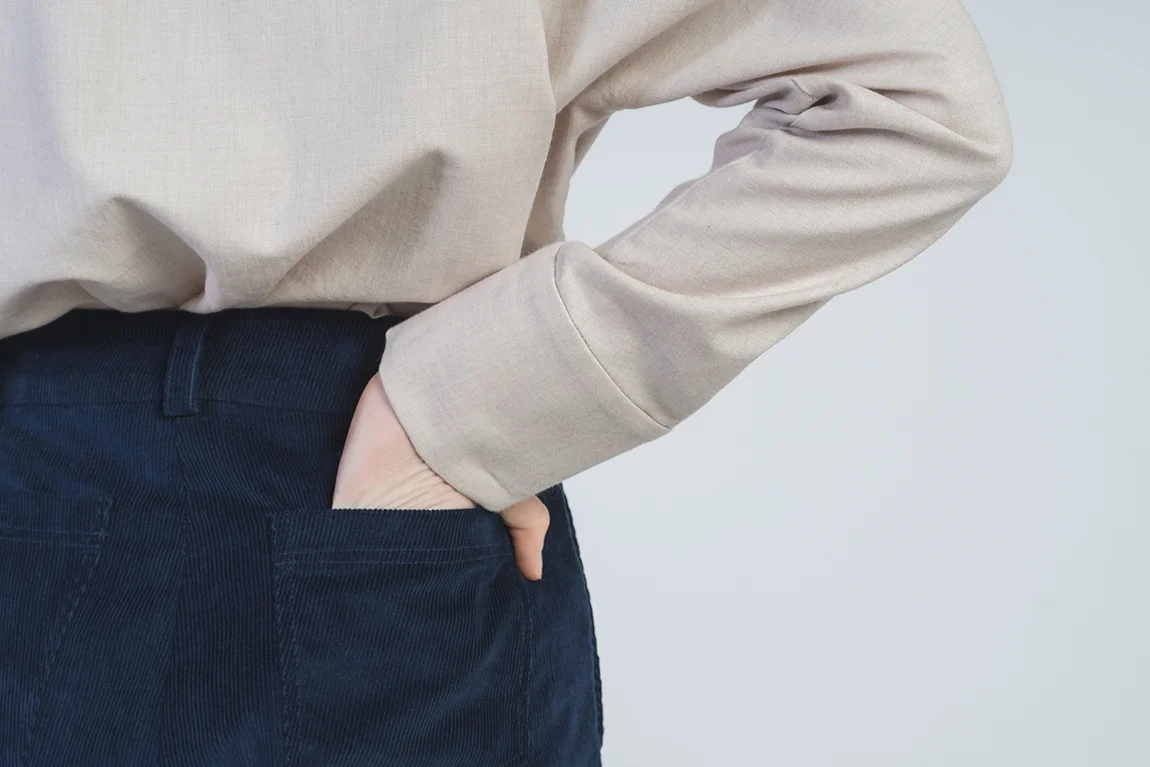 jungle folk navy blue macondo trousers sustainable fashion product photography