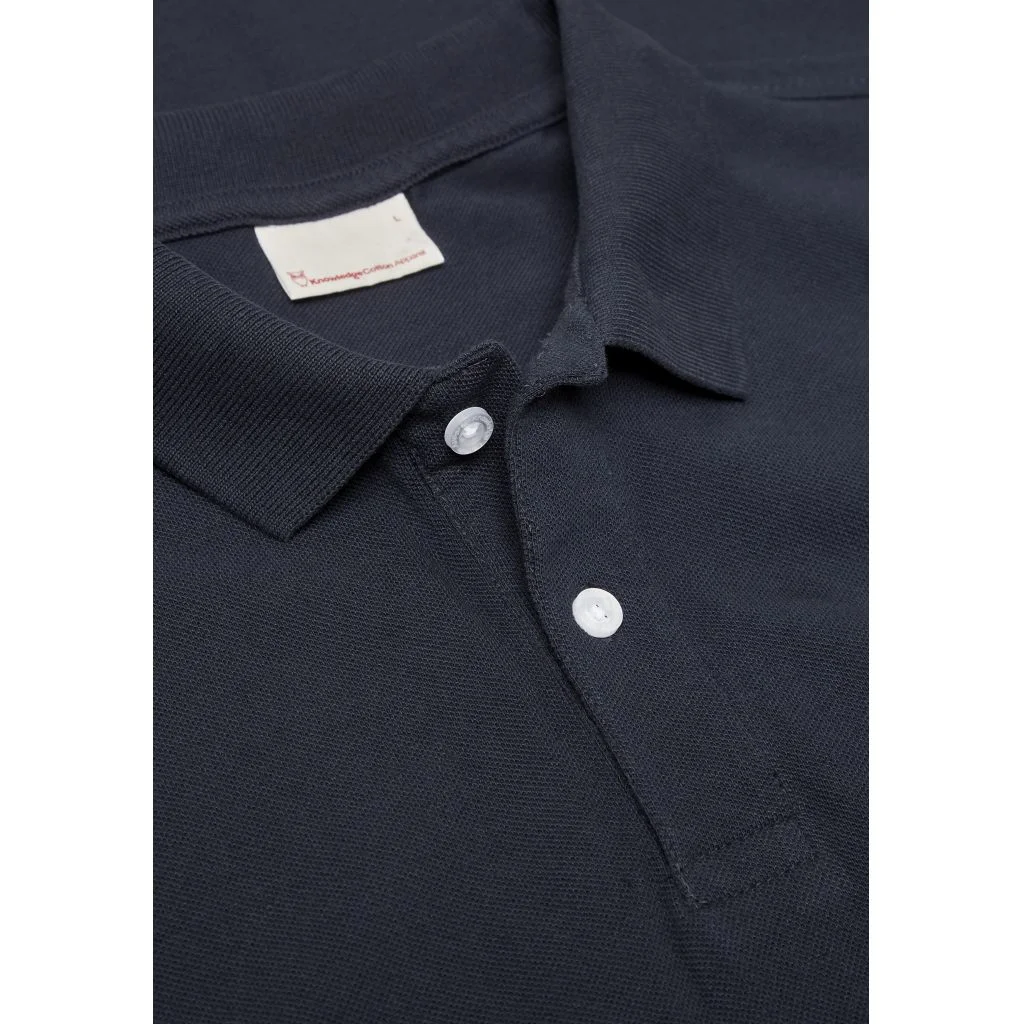 knowledge cotton apparel black pique polo product photography